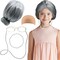 4E's Novelty Old Lady Costume for Kids - 5 Pcs Set for 100th Day of School Grandma Costume for Kids Girls, Gray Wig, Glasses with Chain, Wig Cap, Necklace